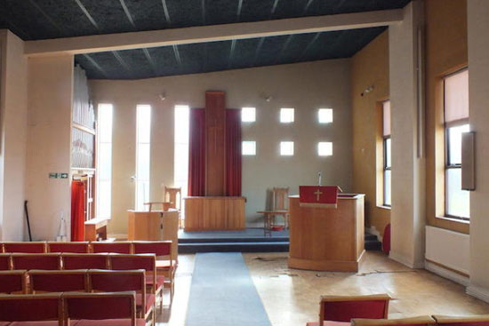1970s modernist methodist church in Mangotsfield, Bristol, Avon