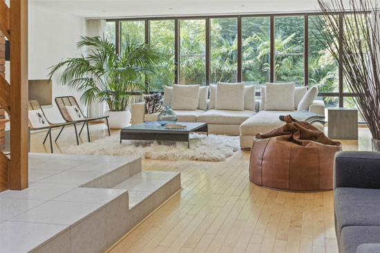 1970s Royston Summers lakeside modernist house in Esher, Surrey