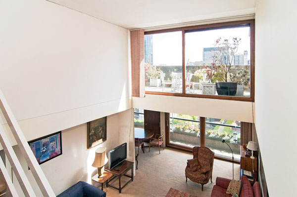 27. Barbican living: Split level apartment in Mountjoy House on the Barbican Estate, London EC2