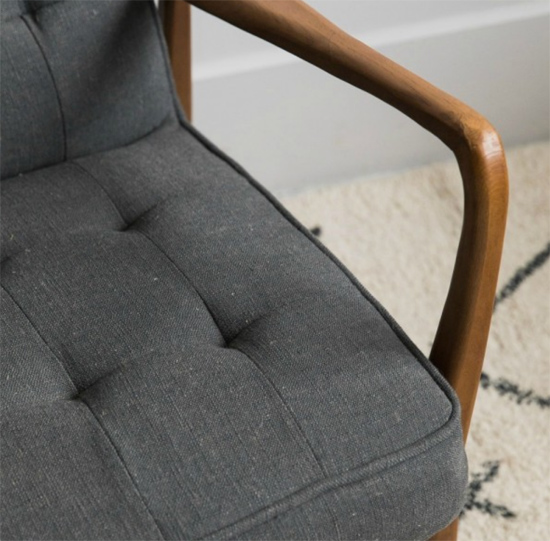 Mid-century linen sofa and armchair at Rose & Grey