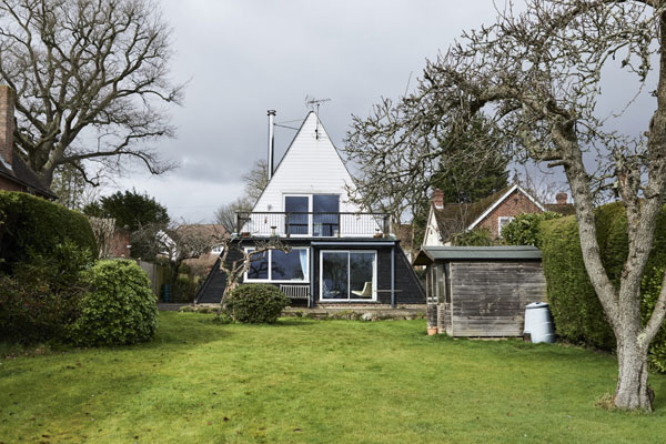 Midcentury modern A-frame house in Cranbrook, Kent