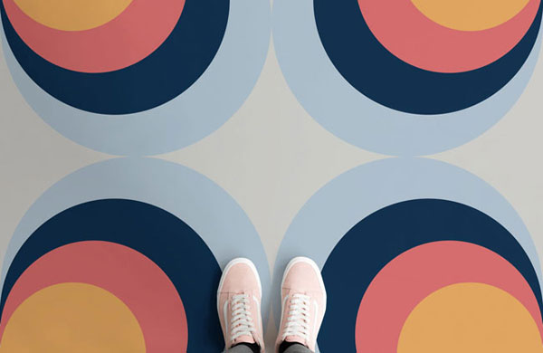 Bold 1970s vinyl flooring by Atrafloor