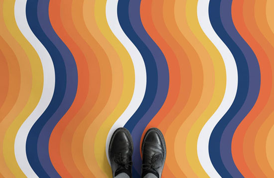 Bold 1970s vinyl flooring by Atrafloor