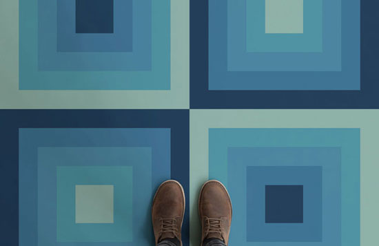 Bold 1970s vinyl flooring by Atrafloor