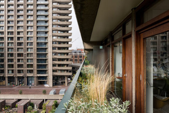 1970s Chamberlin, Powell & Bon-designed apartment in Defoe House on the Barbican Estate, London EC2