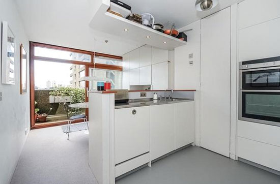 Type M3A triplex apartment in Bunyan Court on the Chamberlin, Powell and Bon-designed Barbican Estate, London EC2