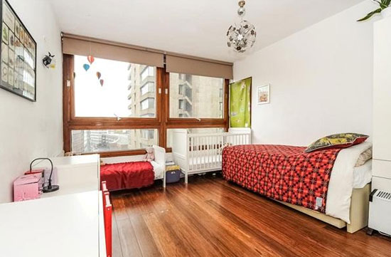Type M3A triplex apartment in Bunyan Court on the Chamberlin, Powell and Bon-designed Barbican Estate, London EC2