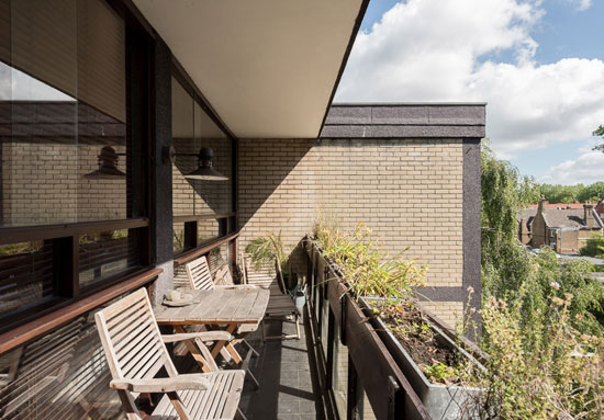Two-bedroom apartment in the 1960s Copper Beech building, London N6