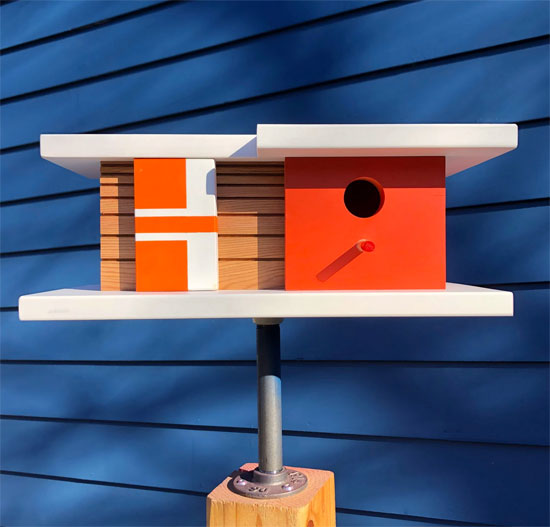 24. Midcentury modern birdhouses by Pleasant Ranch