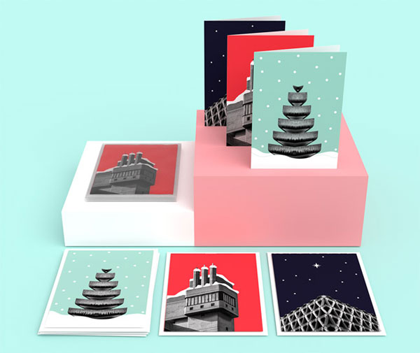 Brutalist Christmas cards by In From The Storm
