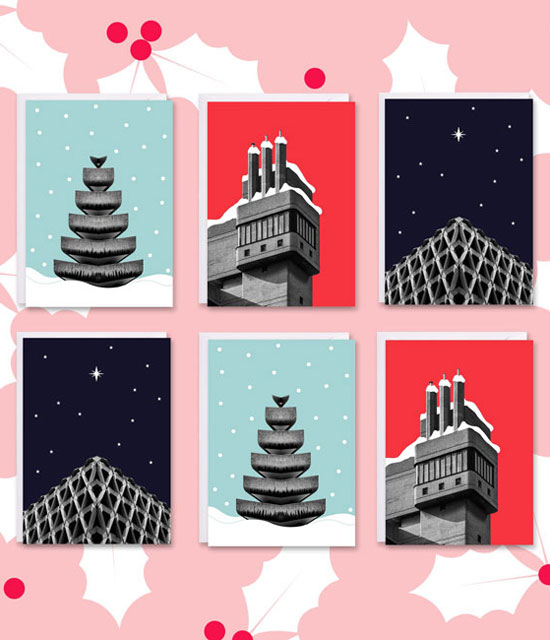 Brutalist Christmas cards by In From The Storm