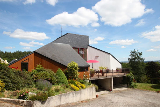1980s modernist property in Saint Nicolas du Pélem, Brittany, northwestern France