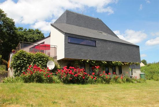 1980s modernist property in Saint Nicolas du Pélem, Brittany, northwestern France