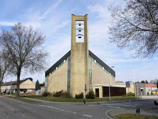 Modernist project for sale: 1960s Dick Egberts-designed church in Harderwijk, Gelderland, Holland