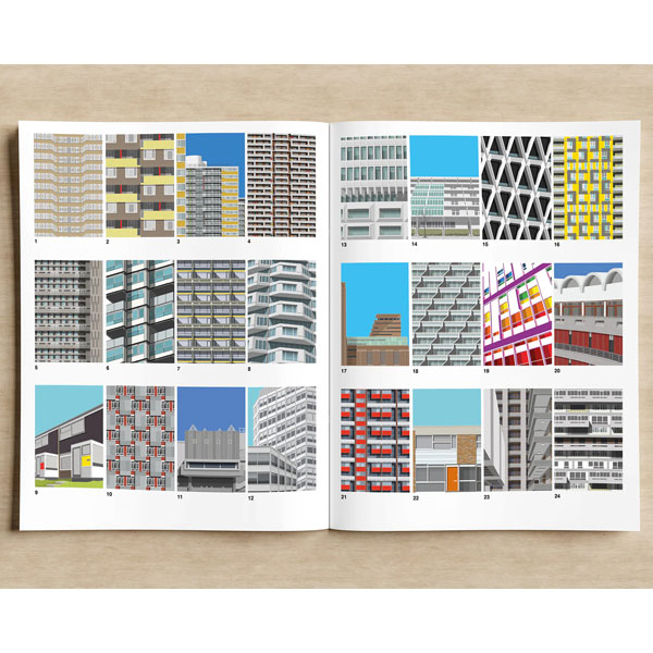 36. Modernist + Brutalist London Colouring Book by Oscar Francis