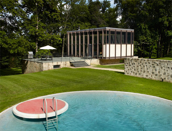 1950s Philip Johnson-designed Wiley House in New Canaan, Connecticut, USA