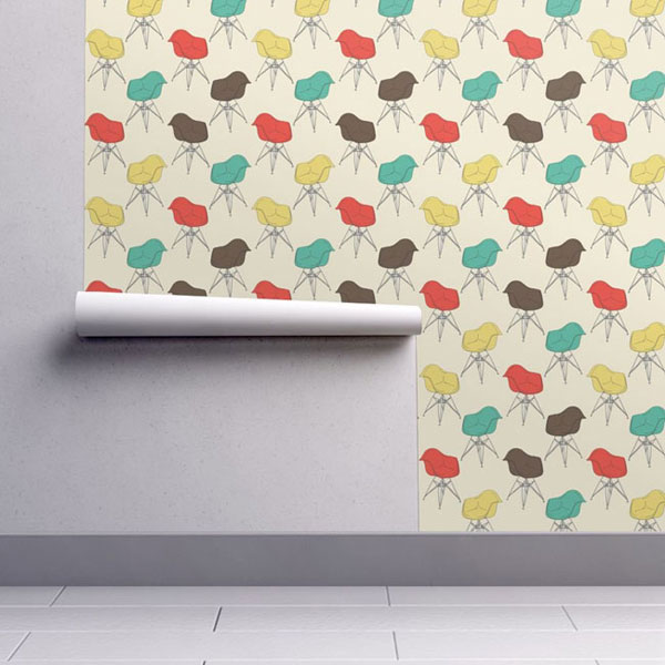 Retro walls: Eames Armchair wallpaper by Marketa Stengl