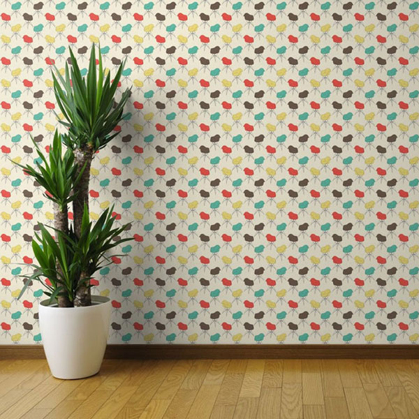 Retro walls: Eames Armchair wallpaper by Marketa Stengl