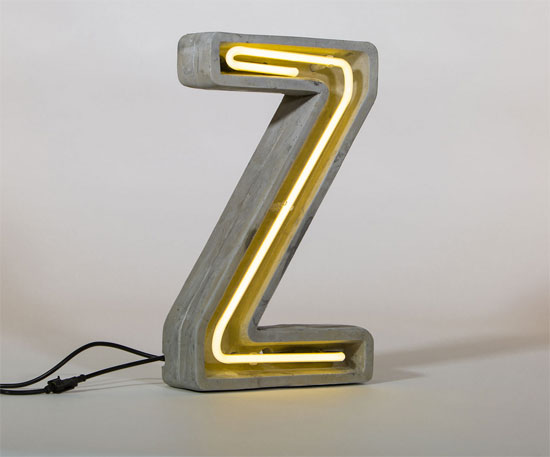 Design spotting: Concrete letter lamps by Seletti