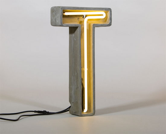 Design spotting: Concrete letter lamps by Seletti