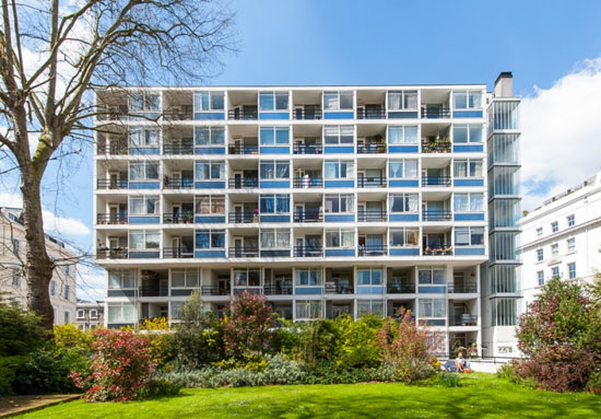 On the market: One-bedroom split-level apartment in the grade II-listed Kenneth Frampton-designed Corringham building in London W2