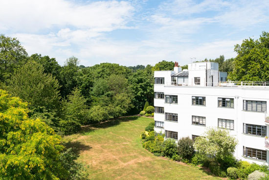 Two-bedroom art deco apartment in the William Bryce Binnie-designed West Hill Court in London N6
