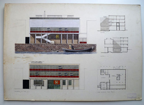 Glasgow School of Art 1960s modernist architectural drawing on eBay