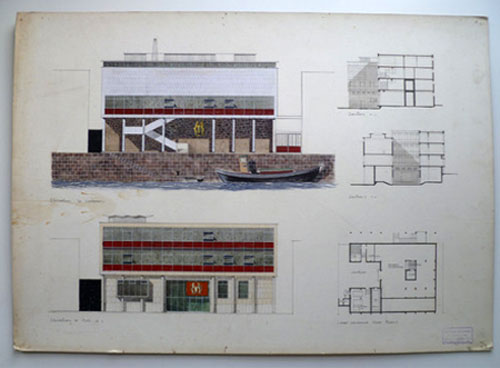 drawing1 Glasgow School of Art 1960s modernist architectural drawing on eBay