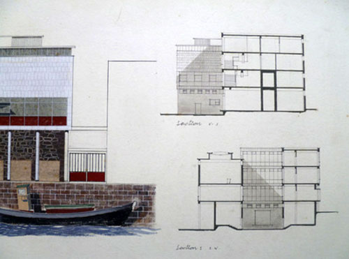 drawing3 Glasgow School of Art 1960s modernist architectural drawing on eBay