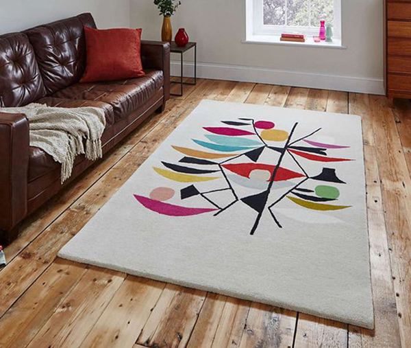 Midcentury interior: Inaluxe abstract rugs