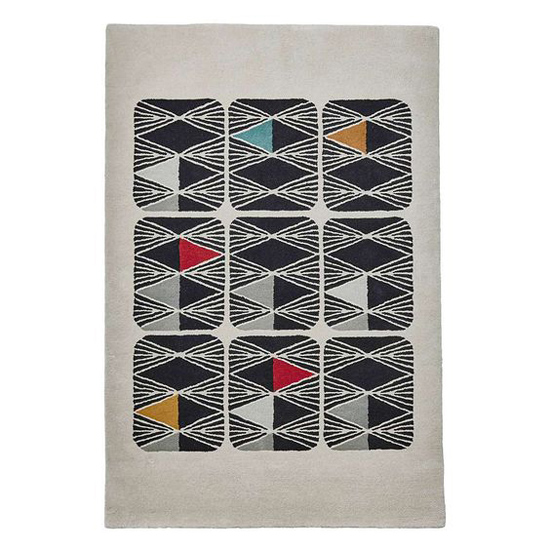 Midcentury interior: Inaluxe abstract rugs at Dunelm