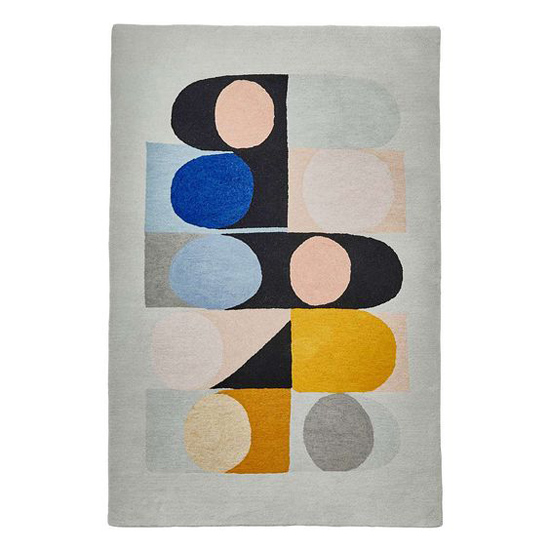 Midcentury interior: Inaluxe abstract rugs at Dunelm