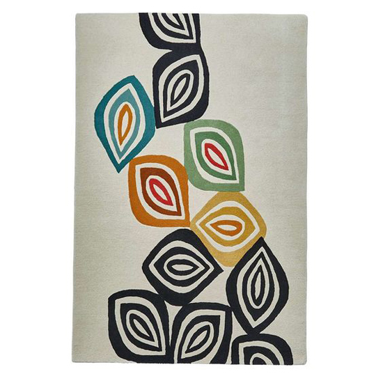 Midcentury interior: Inaluxe abstract rugs at Dunelm