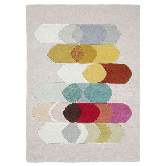 Midcentury interior: Inaluxe abstract rugs at Dunelm