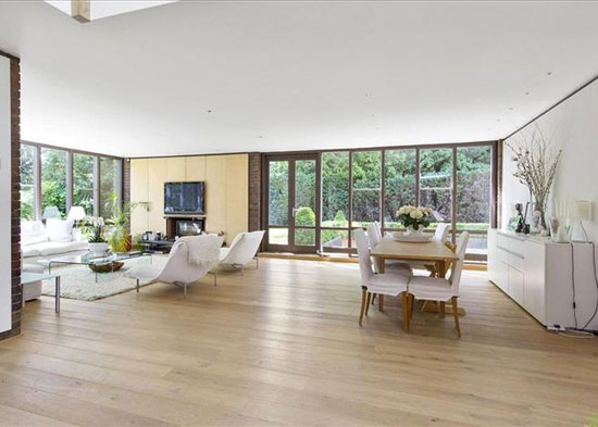 1970s Royston Summers-designed modernist lakeside house in Esher, Surrey