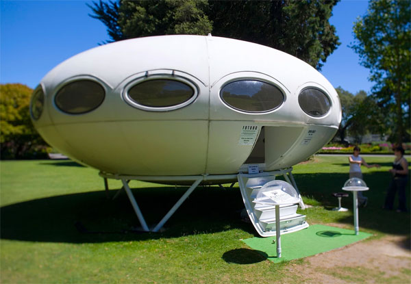 1960s Matti Suurinen Futuro House in Christchurch, New Zealand