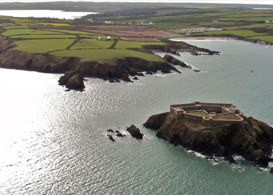 19th century Thorn Island fortress near Pembroke, Pembrokeshire