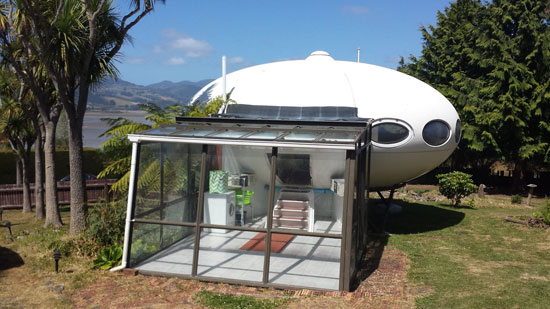 On the market: 1960s Matti Suurinen-designed Futuro House in Warrington, New Zealand