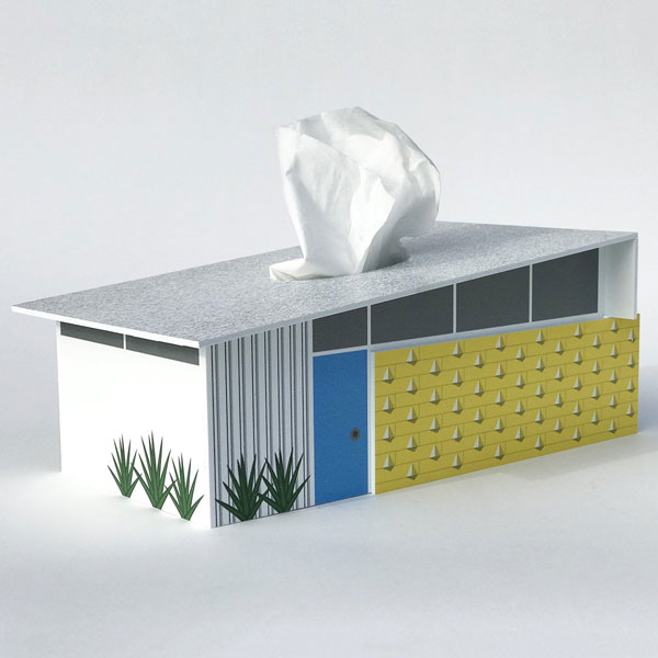 1. Midcentury modern house tissue box covers by Destination PSP