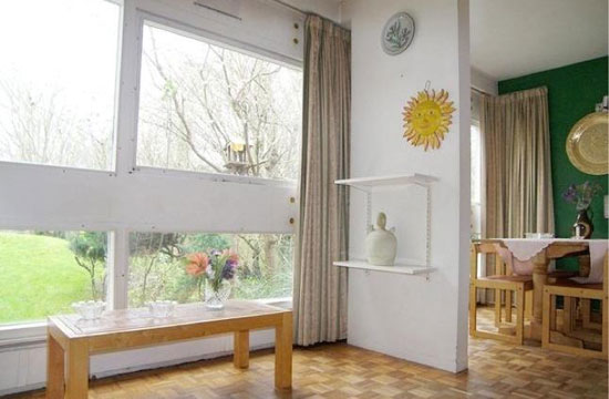 Two-bedroom modernist apartment in the grade II-listed Langham House Close, Ham, Richmond, Surrey