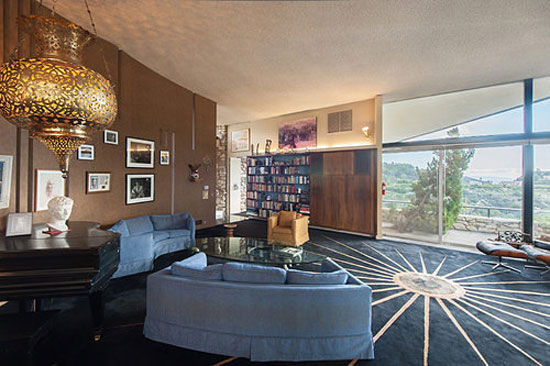 Charlton Heston’s 1950s midcentury modern property in Coldwater Canyon, Los Angeles, California, USA