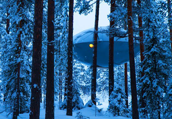 30. The UFO at the Treehotel, Harads, Sweden