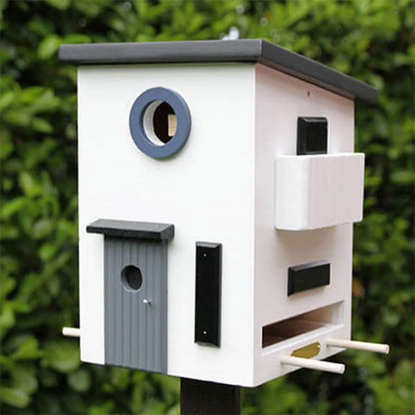 10. Modernist birdhouse and feeder