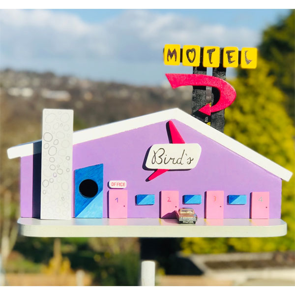9. Midcentury modern motel for birds by Fledgling Designs