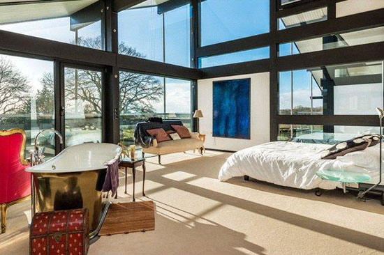 Seven-bedroom contemporary modernist Huf Haus in Little London, near Andover, Hampshire