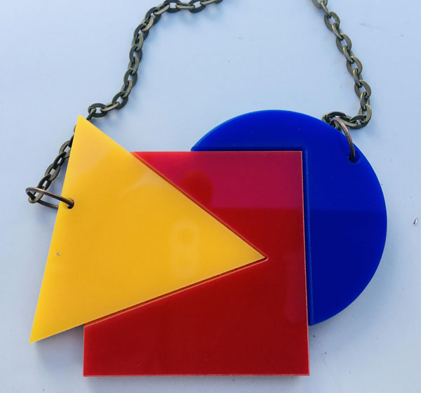 29. Bauhaus acrylic necklace by Kate Made It