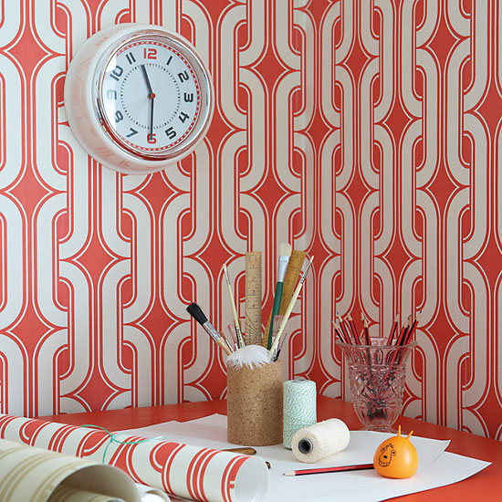 1970s walls: Lavaliers wallpaper by Little Greene Paint Company