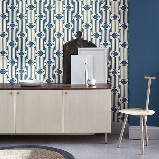 1970s walls: Lavaliers wallpaper by Little Greene Paint Company