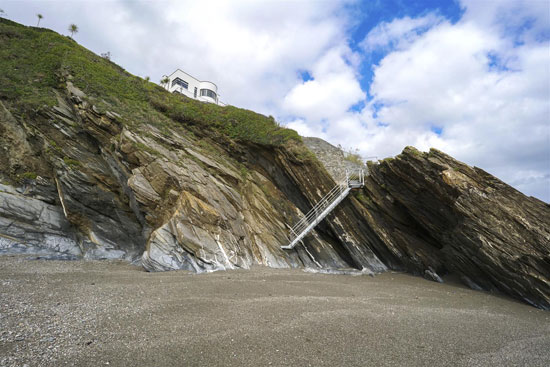 1930s Gradna House coastal art deco property near Looe, Cornwall