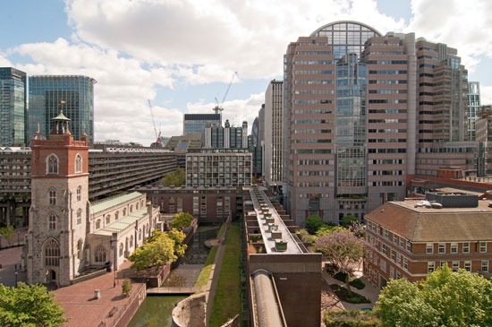 Barbican living: Split level apartment in Mountjoy House on the Barbican Estate, London EC2